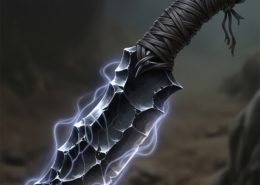 An obsidian knife glowing with strange power